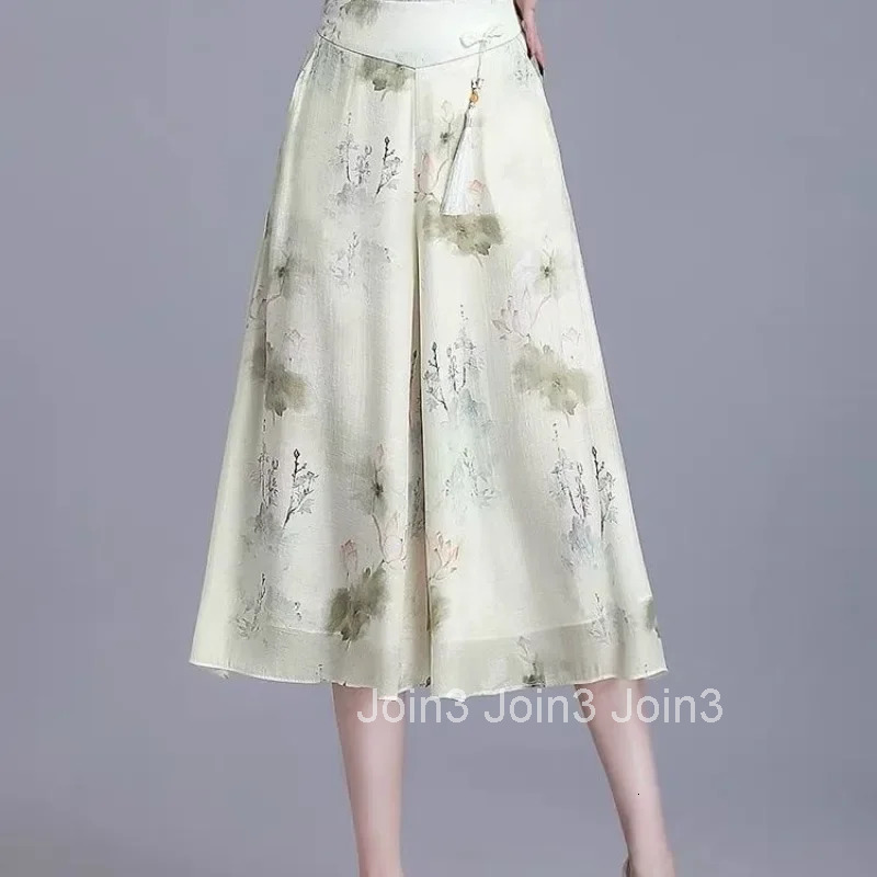 High Waist Skirts for Women Pants Chiffon Midi Woman Skirt Chorts Summer 2025 Korean Style Vintage Trend Casual Fashion Cheap V