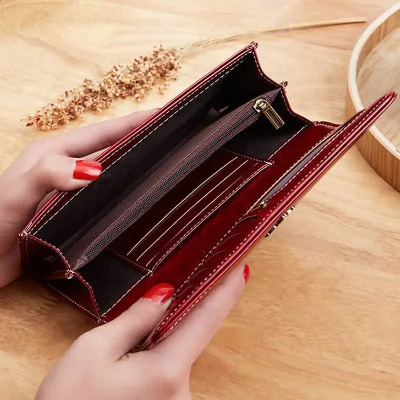 Womens Leather Wallet Woman Long Wallets Fashion Women Purses Money Bags Handbags Womens Purse Cards Holder Carteras 250614