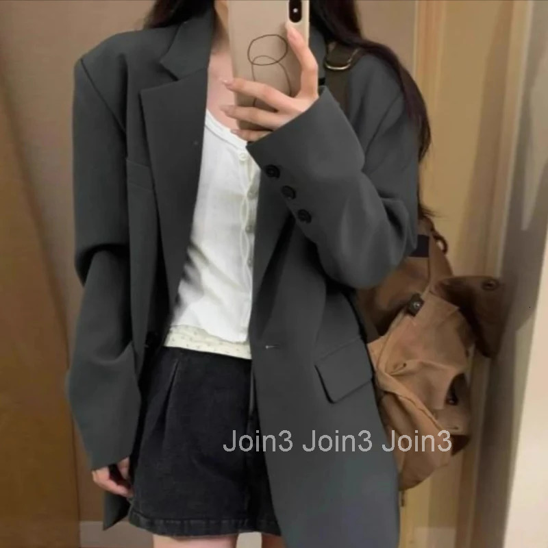 Jacket Gray Overcoat Coats for Women Spring Autumn Outerwears Korean Style Fashion 2025 New Arrivals In Sale Trench Blazer Woman