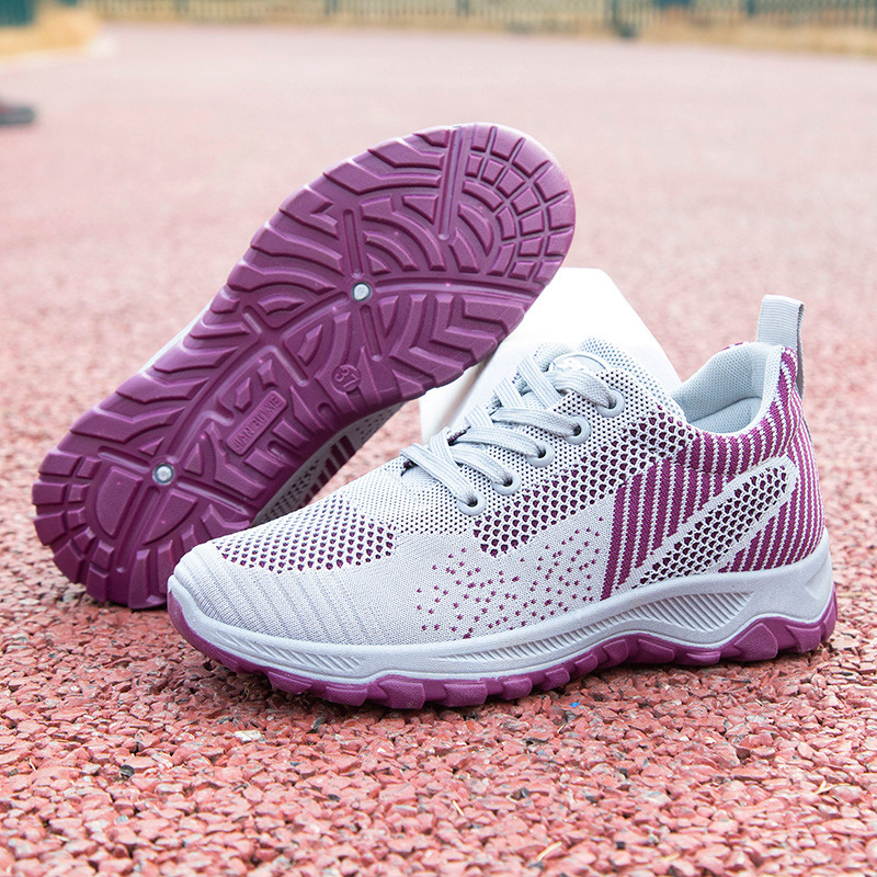 New Spring and Autumn Flyknit Unisex Couple Sports Fashion Versatile Running Mesh Breathable Casual Walking Shoes ddmythur
