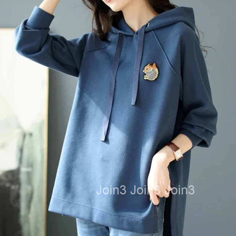 Cotton Womens Hooded Sweatshirts Plain Baggy Loose Female Top Novelty E Y2k Style Coat Korean Clothing Popular Clothes Hoodies