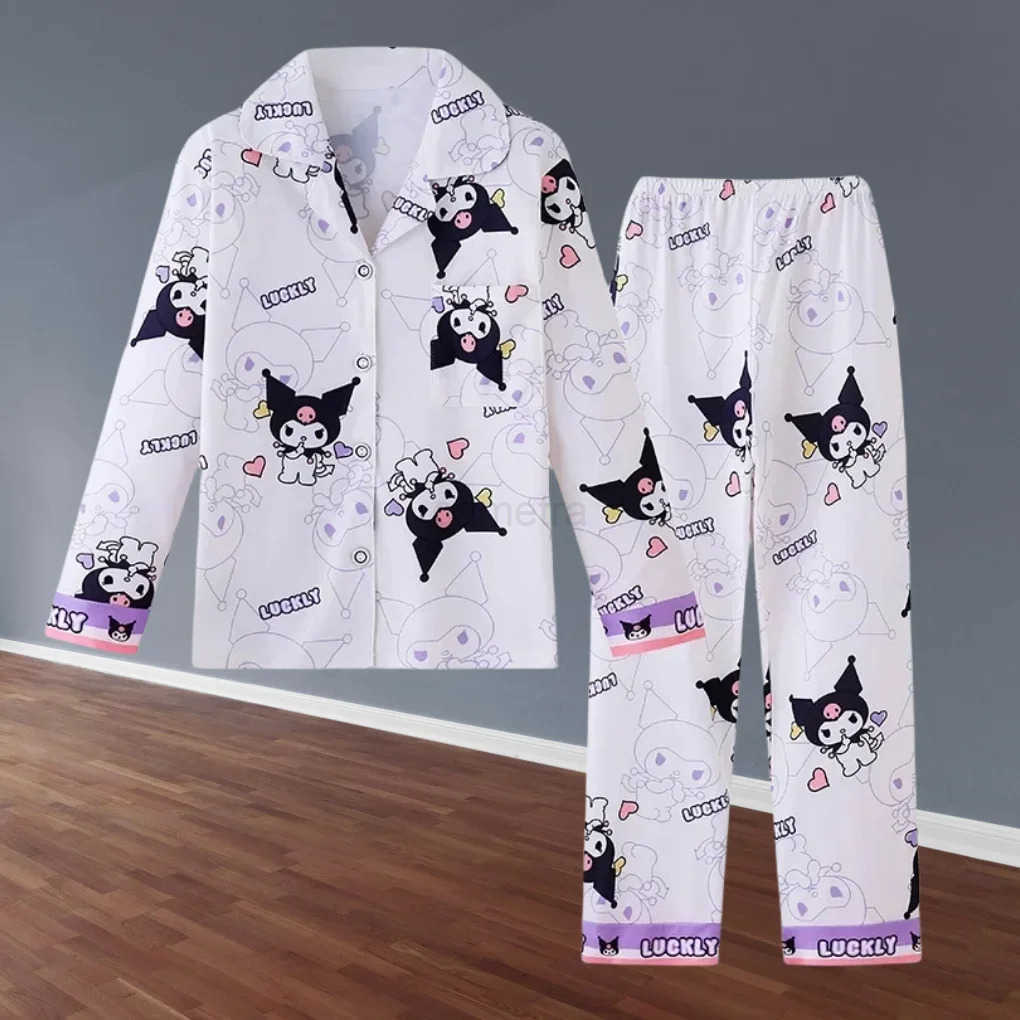 Sanrio Cinnamoroll Children Pajamas Set Long-Sleeved Cartoon My Melody Kuromi Autumn Anime Sleepwear Suit Student Kids ClothesXJ250618XJ250618