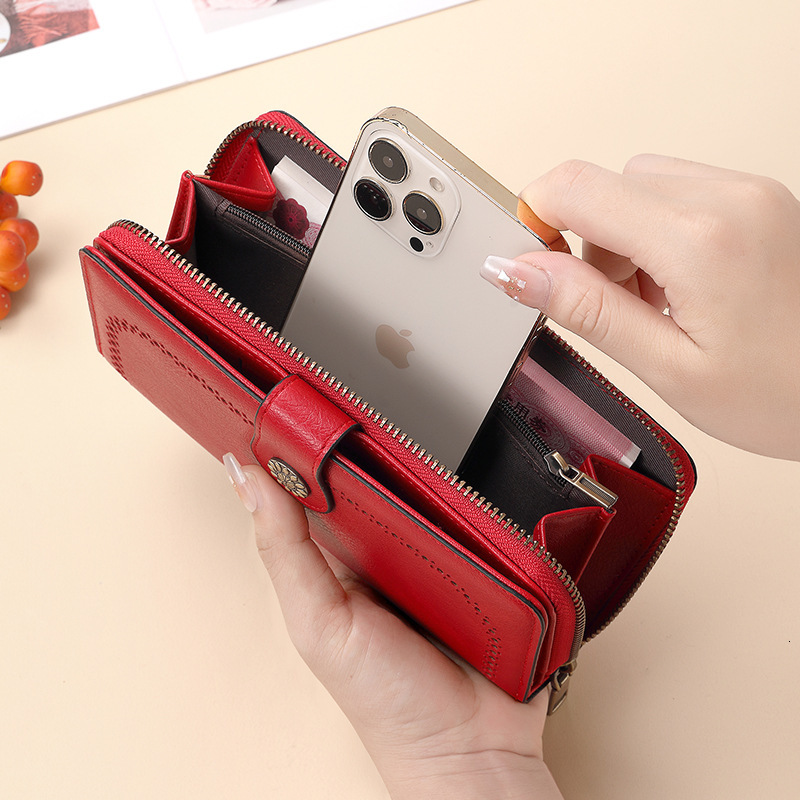 Free Shipping Designer Luxury Bag Hot Selling RFID Anti Magnetic Wallet Long Zipper Women's Wallet Leather Wallet New Large Capacity Tote Bag