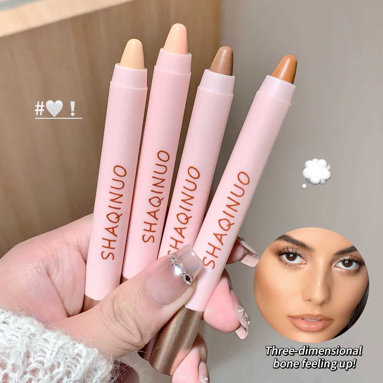 Contouring Pen - Long-Lasting Waterproof Sweatproof Natural Finish for All Skin Tones Highlights and Conceals Blemishes Dark XJ250618