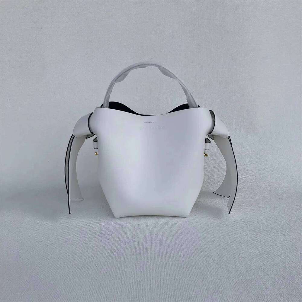 Swedish Niche Brand Women's Cowhide Simple Bow Single Shoulder Crossbody Handbag Bucket Bag Trend