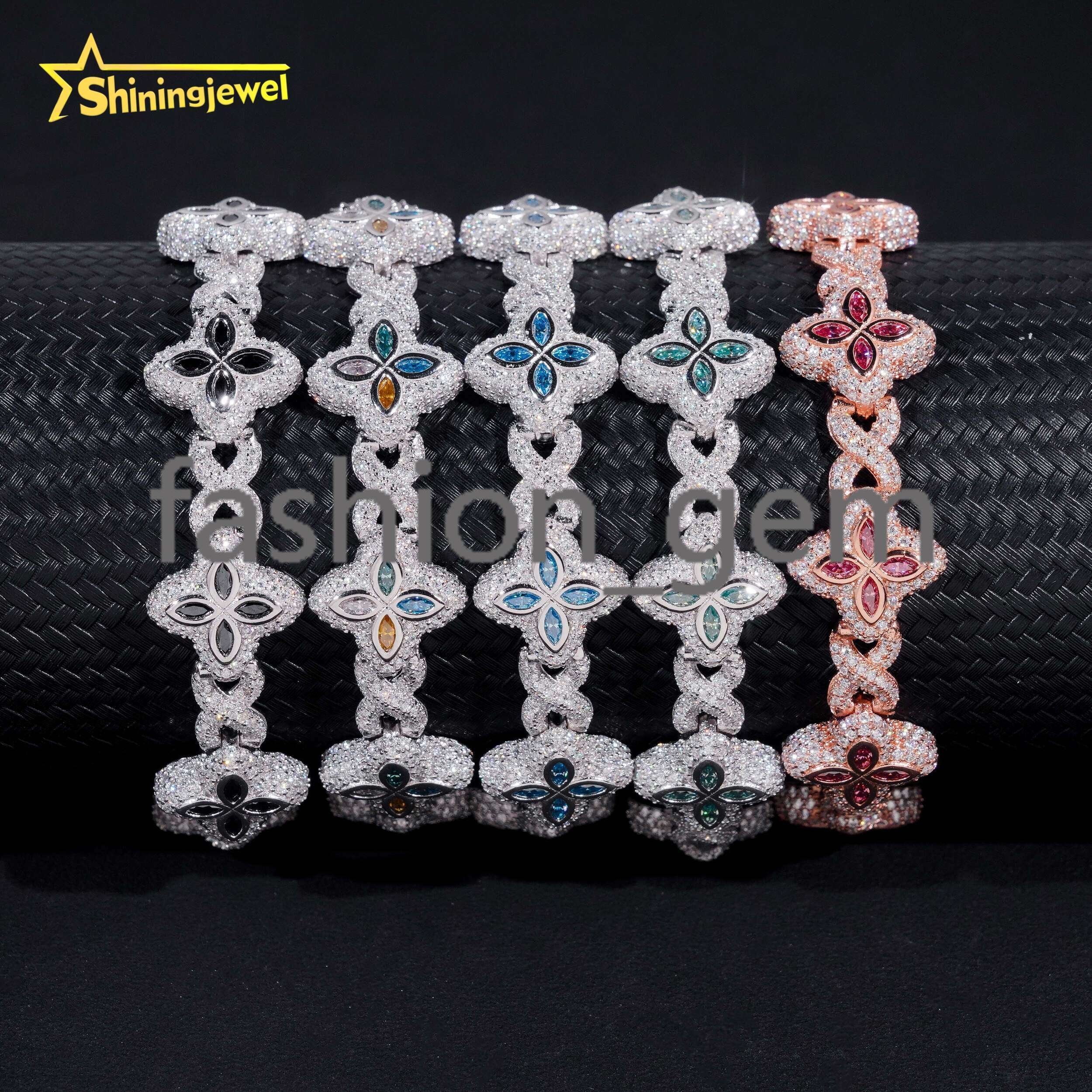 Best Sale 15mm VVS Colors Moissanite Cuban Link Chain S925 Gold Plated Diamond Iced Out Hip Hop Cuban Link Chain