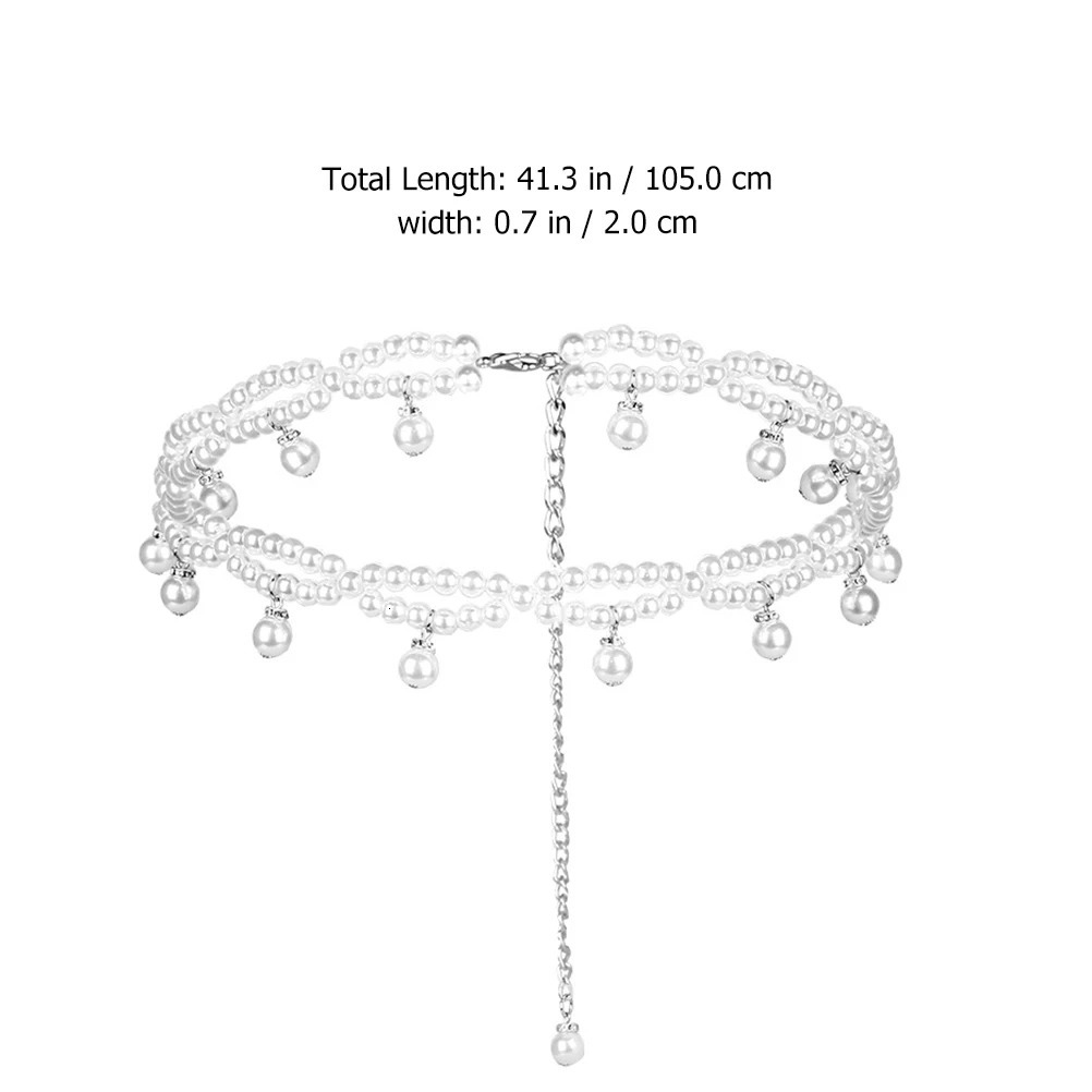 Pearl Waist Body Chain Elegant Body Curve Pearl Waist Chain Fashion Plastic White Color Dress Coat Party Everyday 250618