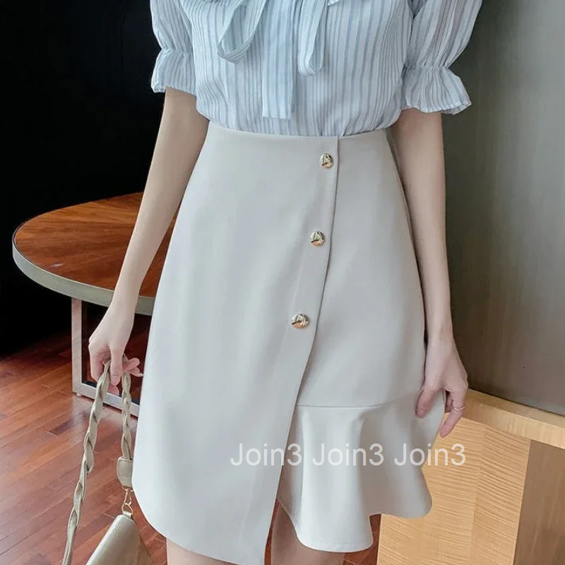 Formal Skirts for Women Ruffle Tight Wrap High Waist Office Zipper Vintage Y2k V A Line New in Stylish Modest Cheap Woman Skirt