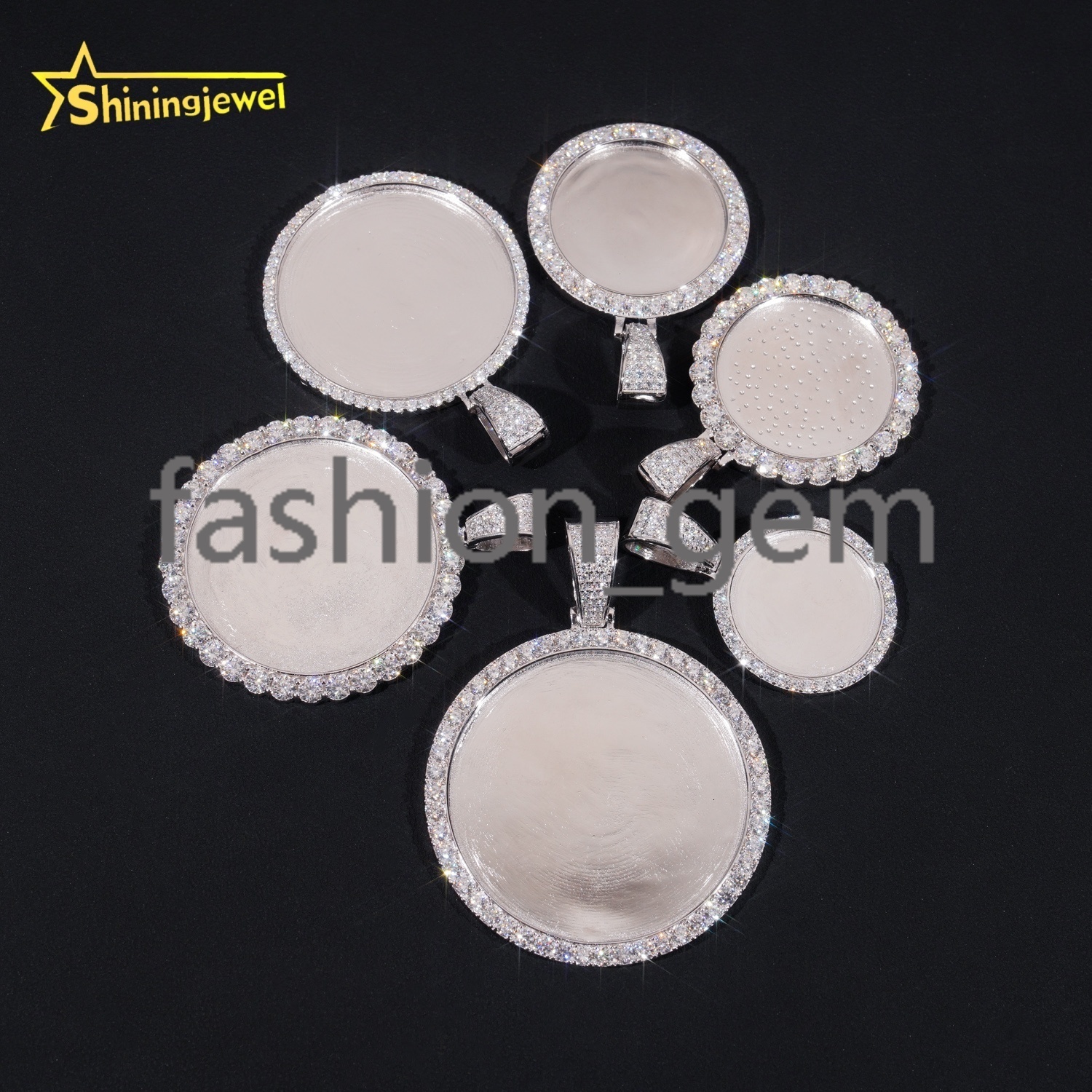 Ready to Ship Moissanite Memory Pendant S925 Gold Plated Moissanite Pass Diamond Test Moissanite Hip Hop Jewelry