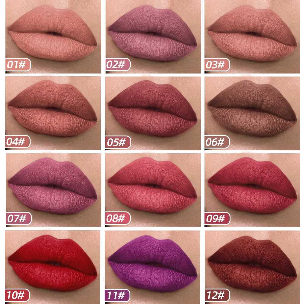 QIBEST Leopard Print Velvet Matte Liquid Lipstick Lasting Waterproof Non-Stick Cup Lip Gloss Women Sexy Moisturizing Lip Tint XJ250618