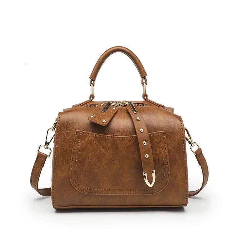 Women's 2024 New Trendy Retro Boston One Shoulder Crossbody Bag, Textured Pillow Bag Fashion Handbag