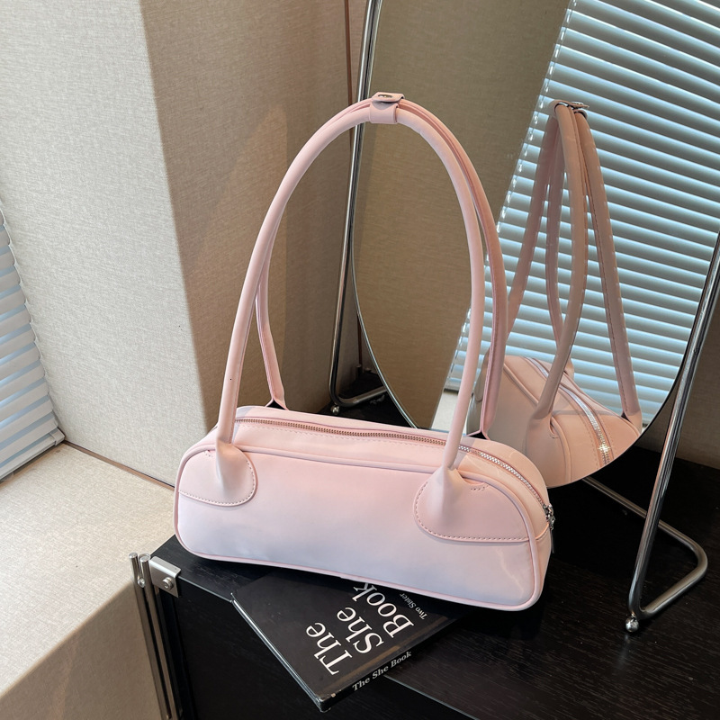 Luxury Bag Free Shipping For Designers French Niche Bowling Baguette Bag For Women 2025 Spring Summer New Simple Fashion Underarm Shoulder Bag Handbag