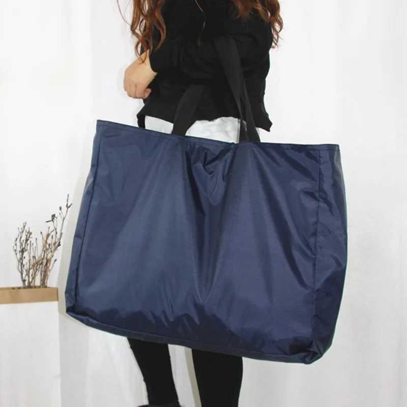 Shopping Bags Large Capacity Grocery Totes With Zipper Wable Reusable Simple Handbag Outdoor Heavy Duty New Fi Bag B250618