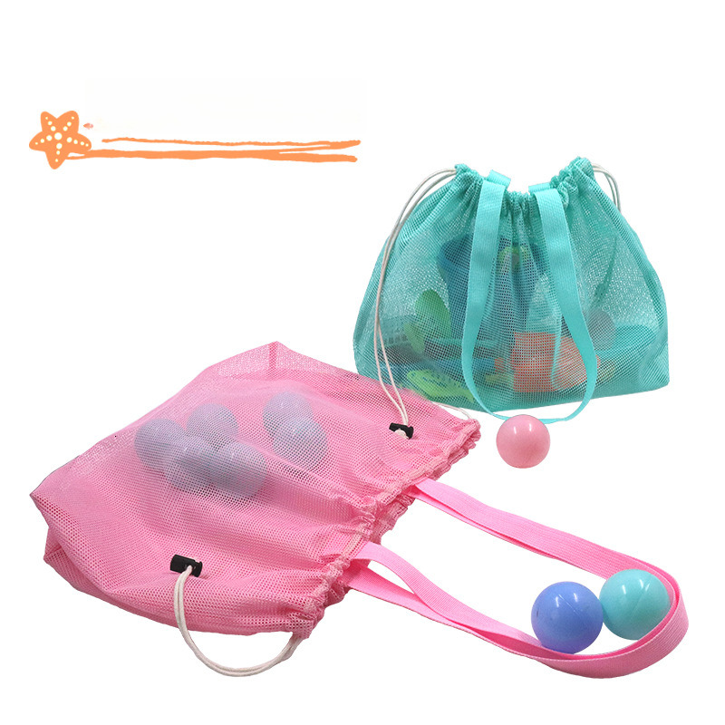 Handheld Hollow Miscellaneous Beach Toy Storage Drawstring Expandable Bag