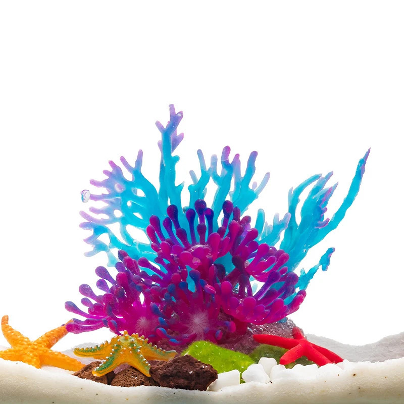 Artificial Silicone Underwater Coral Aquarium Fish Tank Simulation Decoration Aquarium Backgrounds Plants Water Grass Decora 250613