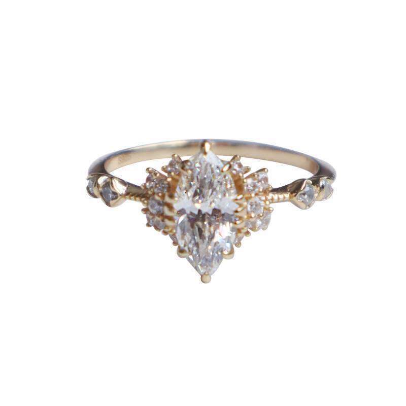 March Dream Wedding Trend Luxury Edition High-Quality Color High Carbon Diamond Ring