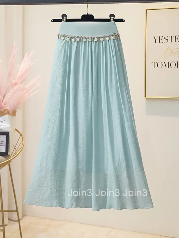 Midi Skirts for Women Fringe Boho Vintage Summer 2025 Korean Style Harajuku Casual A Line Cheap Aesthetic Fashion V Woman Skirt