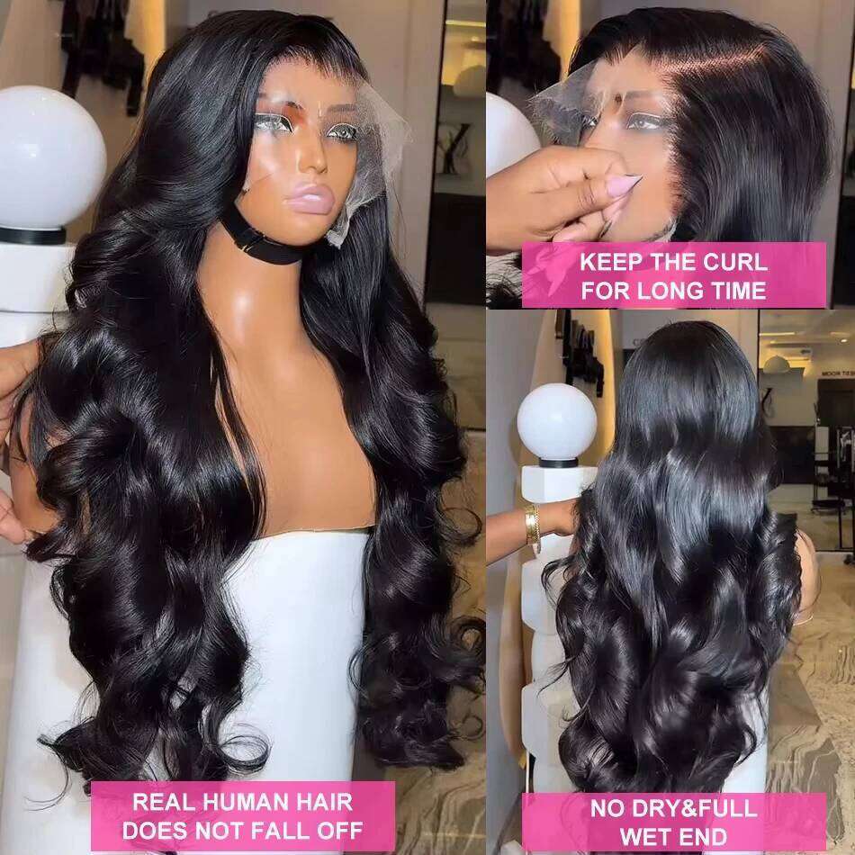 5x5 Closure boby wave wig for women Wavy 40 inch hd lace frontal human hair wigs Pre Plucked 4x4 Lace Front Wigs