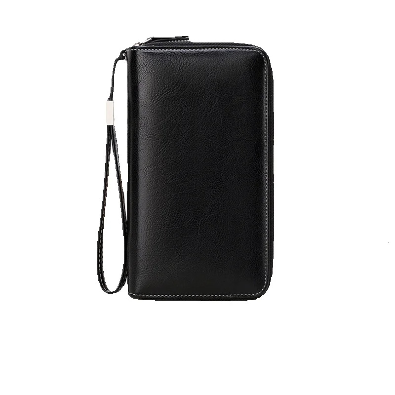Free Shipping New RFID Anti-theft Women's Wallet Double Zipper Long Designer Wallet European And American Retro Large Luxury Capacity Clutch Fash
