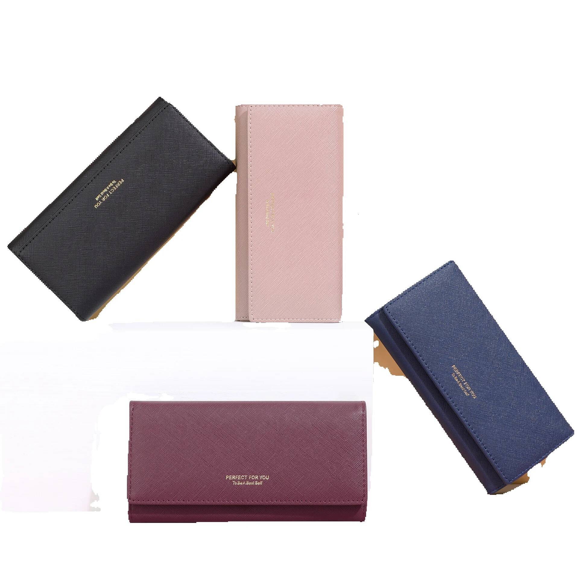 Free Shipping Designer Wallet Luxury Bag Women's Korean Style Large Capacity Handbag New Cross Pattern PU Wallet Multi Card Slot Long Women'