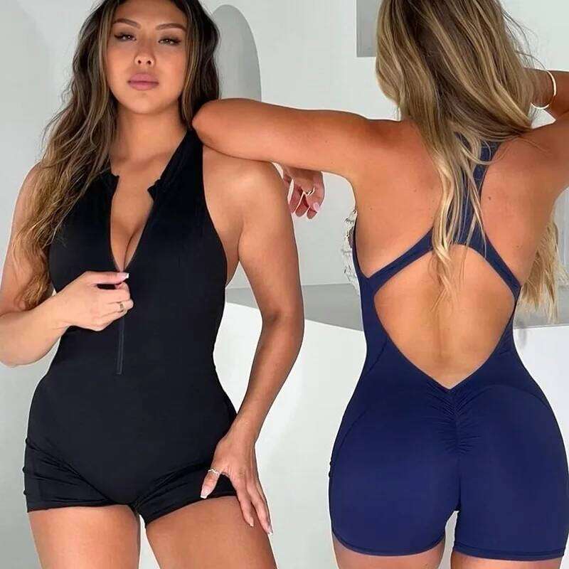Nueva V-zip mono las mujeres de fiess ropa deportiva sin espalda tre deportivo