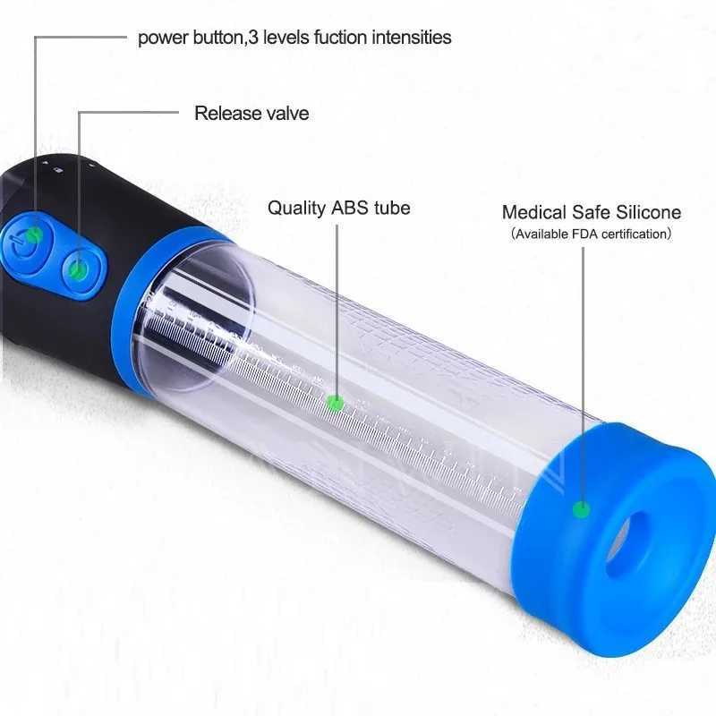 Fully Automatic Penis Pump Vacuum Penis Extender Aircraft Cup Physical Stretching Male Training Adult Erection Adult Sex Toys W250618