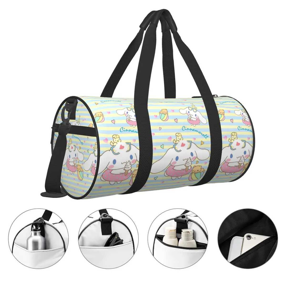 Cinnamoroll Men Women Travel Bag Cute Cinnamoroll Kawaii Cartoon Gym Bag Large Portable Handbag Fashion Sports Bag W250618
