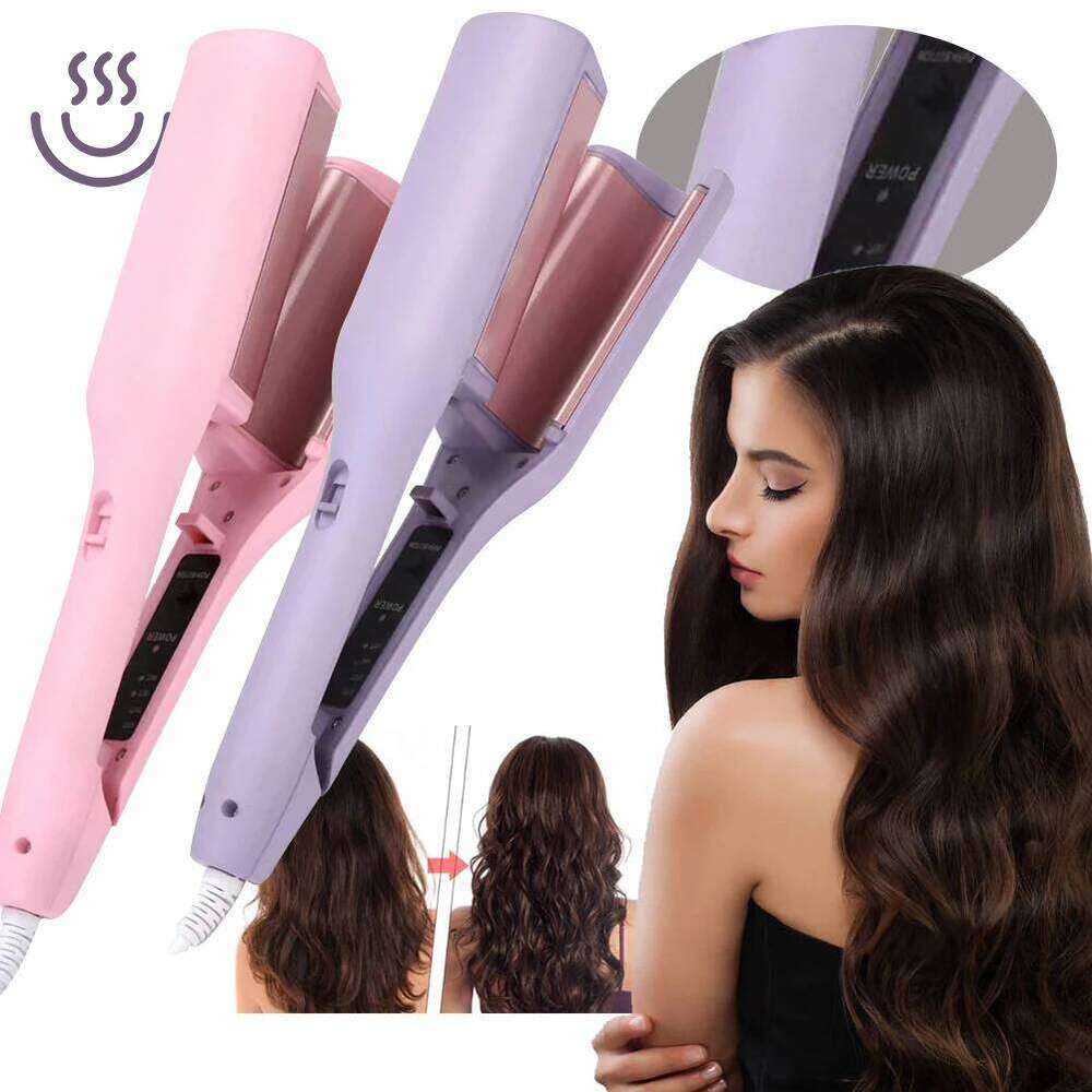 32mm Curling Iron Adjustable Temperature Fast Heating Ceramic Big Hair Crimper for Beach Waves