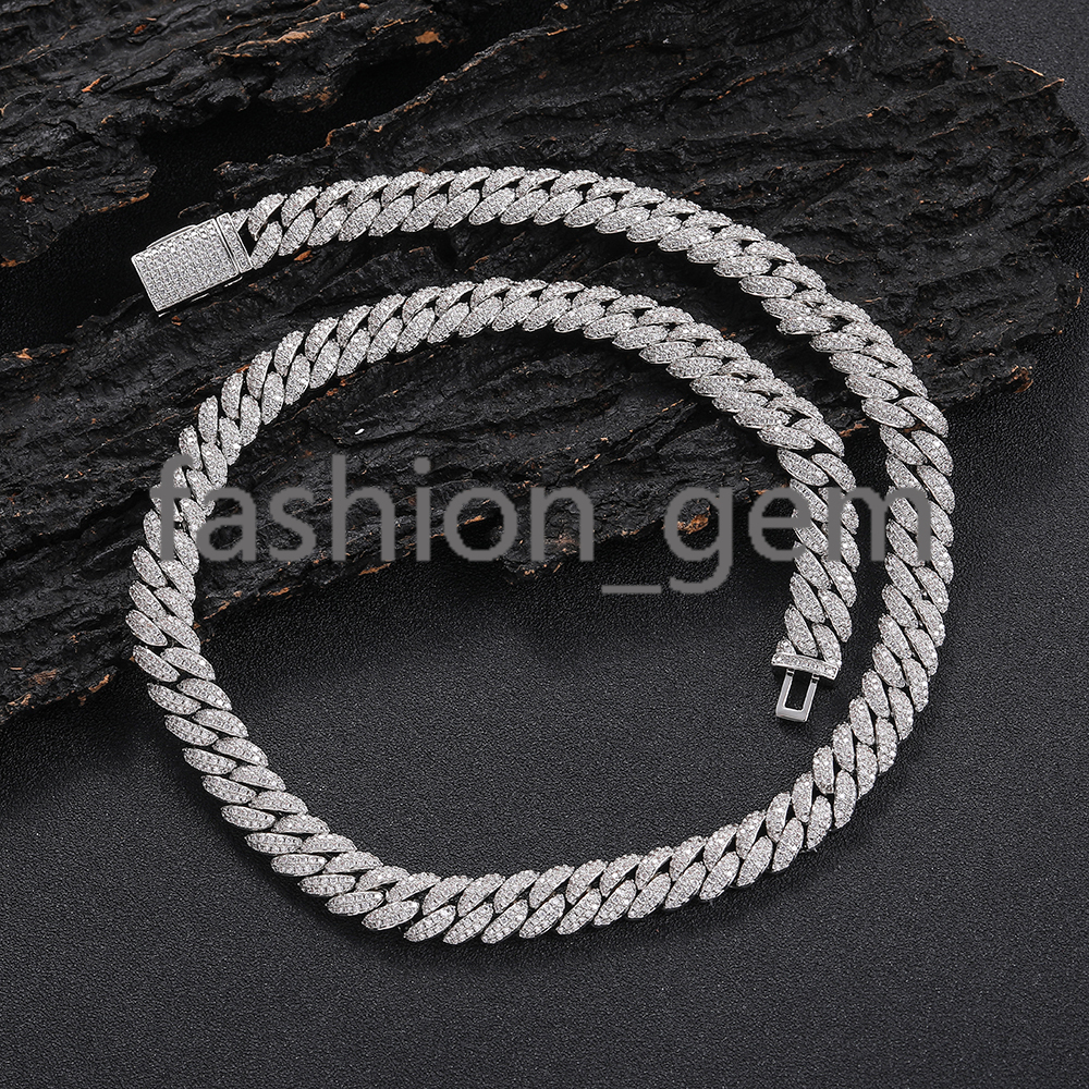 10mm Diamond Cuban Link Chain 18K Gold Plated Iced Out Miami Cuban Chain Necklace for Men Women