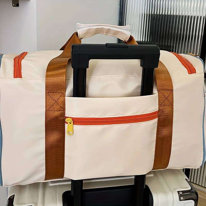 Colorful Retro Travel Bag, Large Capacity Duffle With Shoulder Strap, Sports Gym Carry-On, Multi-Pocket Casual Lage For Women