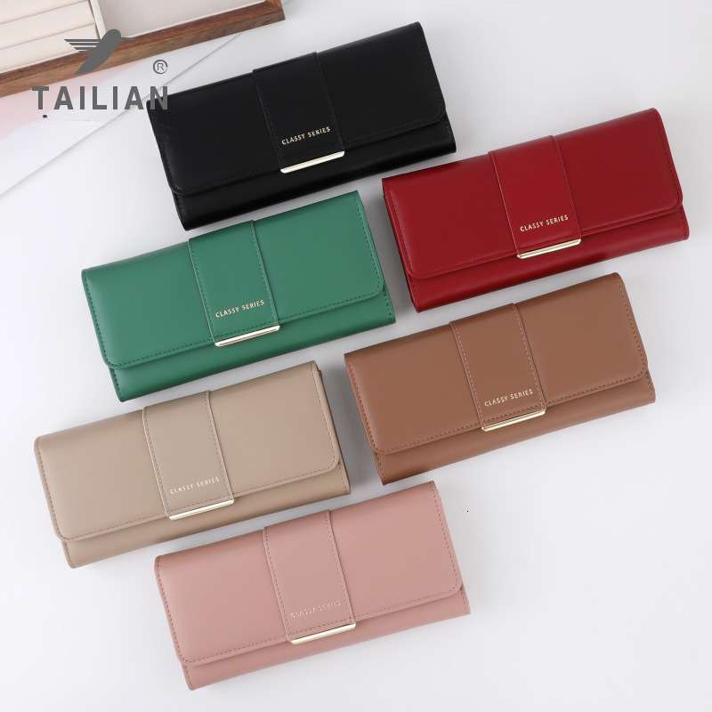 Fashionable Women's Wallet Free Shipping Designer Long Luxury Leather Leader Wallet Simple And Portable Card Bag Zipper Coin Bag Mobile Phone Bag