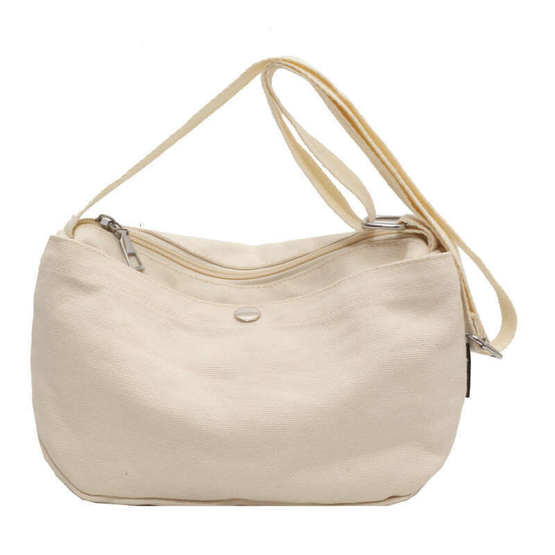 Minimalist Fashion Single Shoulder Small Cloth for Female College Students Shopping Casual Canvas Crossbody Bag