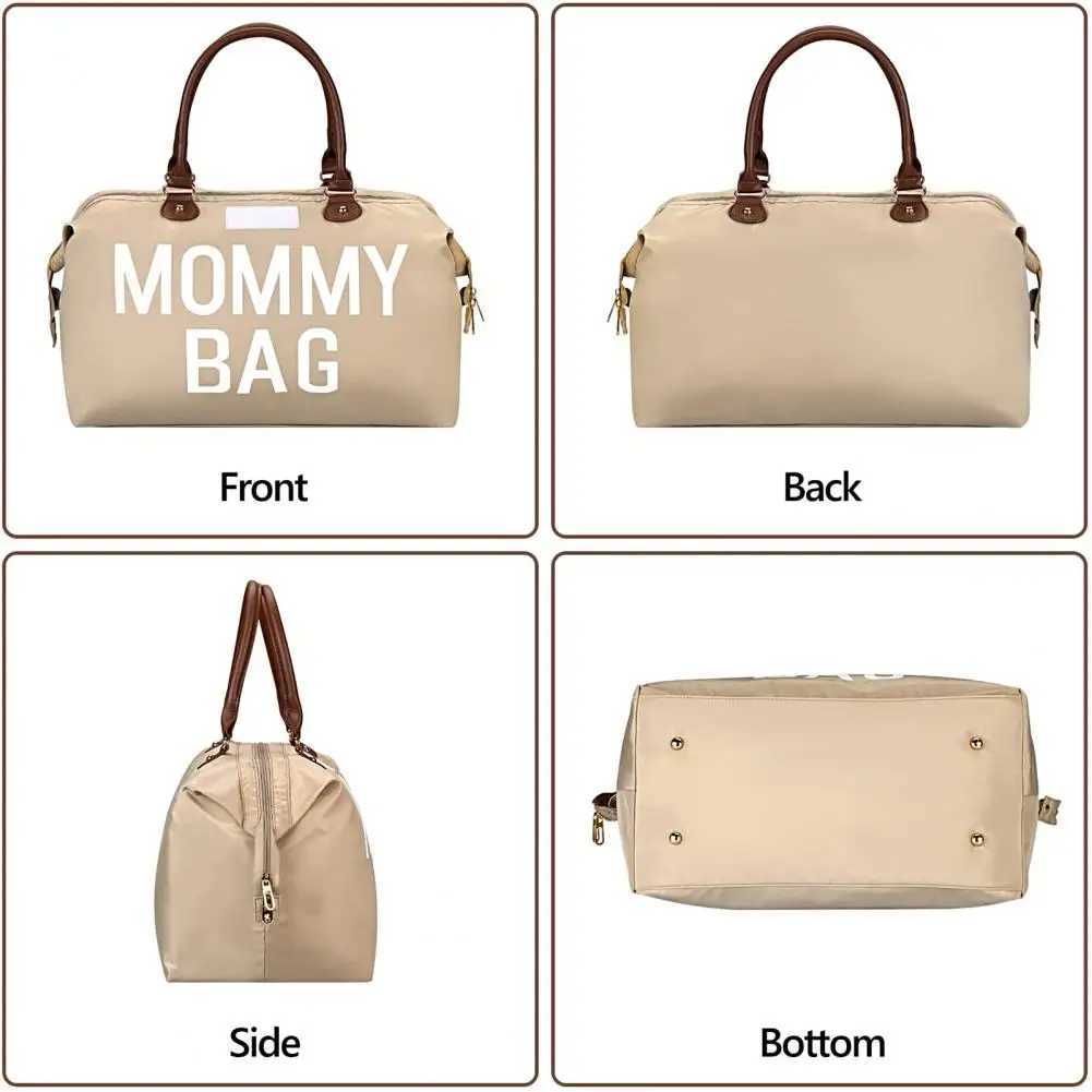 Embroidered Diaper Bag Large Capacity Letters Double Handle Strap Mommy Storage Bag Travel Nursing Baby Diaper Pouch For Outdoor W250618