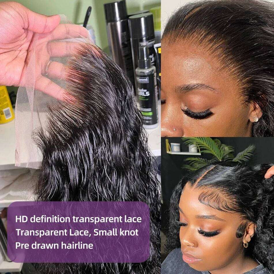 and Go Deep Wave 6x4 5x5 HD Lace Closure Wig with Plucked Hairline Pre Cut Curly Glueless Wigs Human Hair Ready to Wear