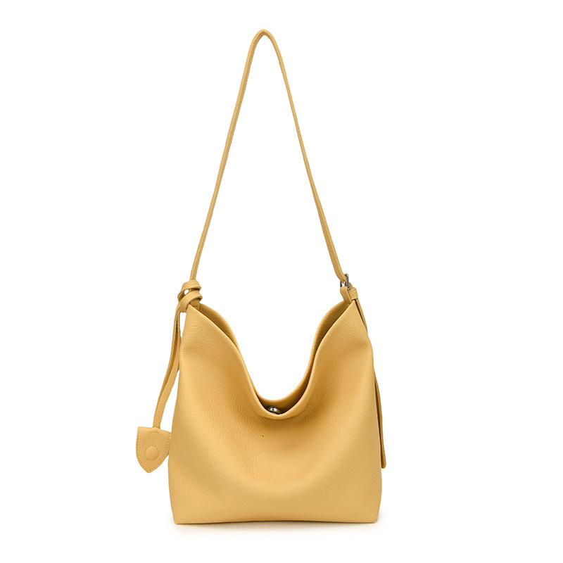 Free shipping designer Minimalist Commuter Bucket Bag for Women 2025 New Casual Solid Color Crossbody Bag Soft Leather Mother-Daughter Bag Underarm Ba