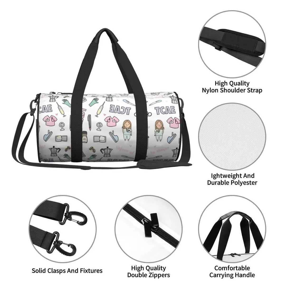 Nurse Emergency Travel Bag Doctor Nurse Large Capacity Sports Bags Outdoor Men Women Custom Gym Bag Luggage Retro Fitness Bag W250618