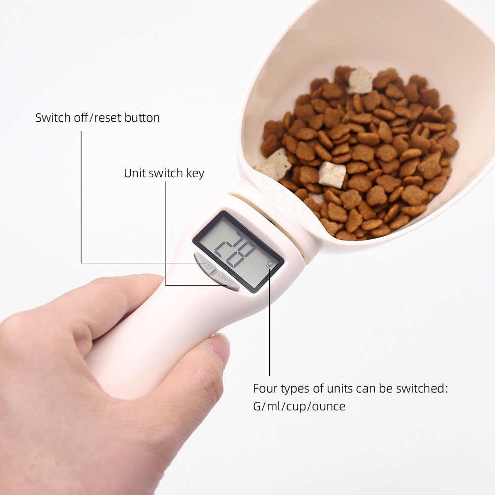 Pet Products New Long Handle Scoop Dog Electronic Cat Food Scale Kitchen Spoon Pet Food Measuring Cup