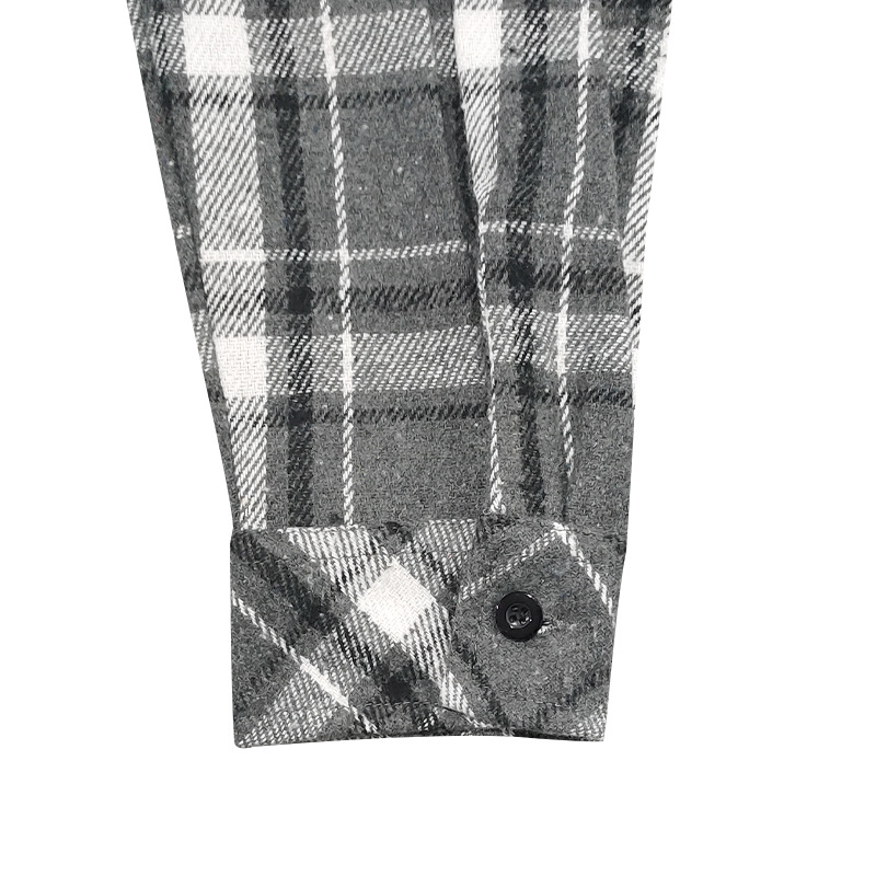 Men's long-sleeved shirts, fashionable checked T-shirts, hooded drawstring cardigans, trendy loose beach jackets European code: S-3XL