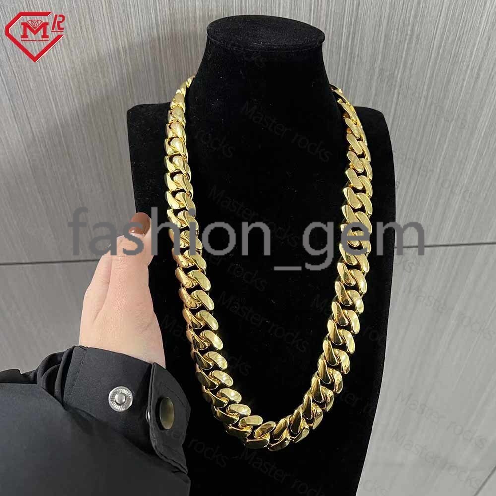 Miami Cuban Necklace Bracelet 12MM Plain Hip Hop Men Chains Solid 925 Sterling Silver Cuban Link Chain