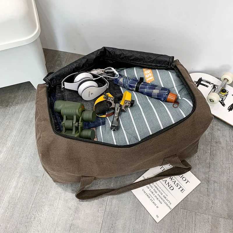 New Canvas Travel Bags For Men Solid Durable Handbag Outdoor Sports Storage Luggage Backpack Large Capacity Travel Bag bolsos W250618