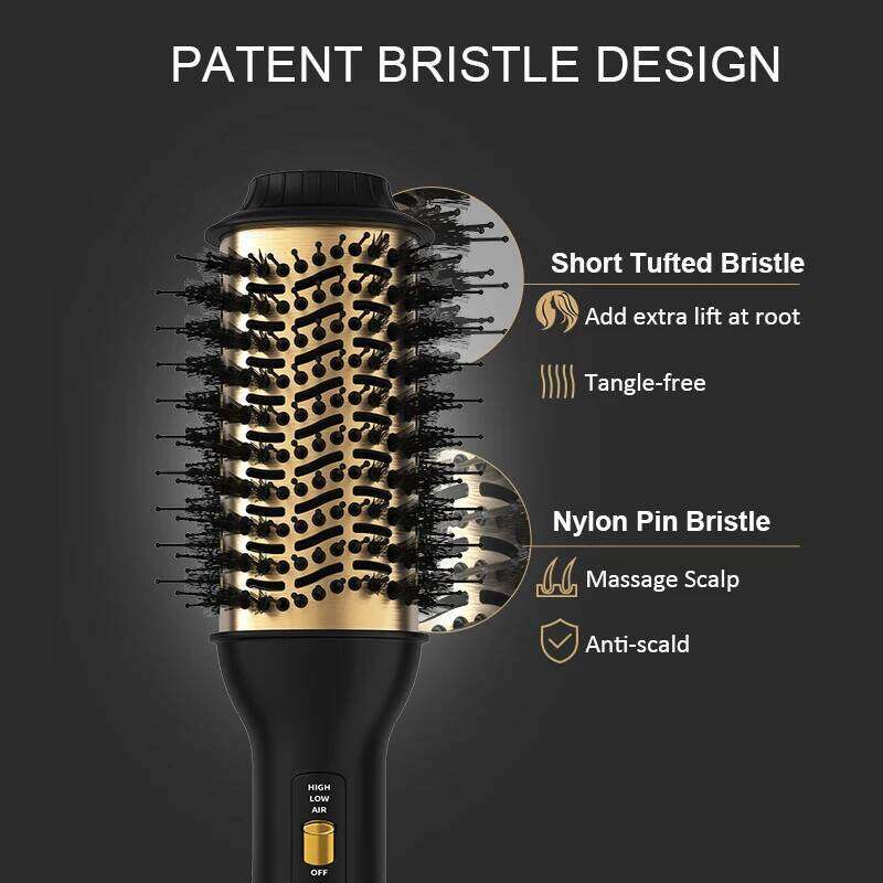 LISAPRO Elegant Black Golden Hot Air 2.0 One Step Hair and Styler Volumizer Multifunctional Blow Dryer Brush