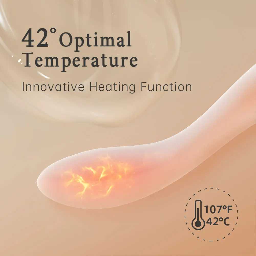 DRY WELL G-Spot Heating Rose Vibrator Clit Tits Anal Stimulator 10 Vibration Modes Waterproof Finger Dildo Sex Toy for Women W250618