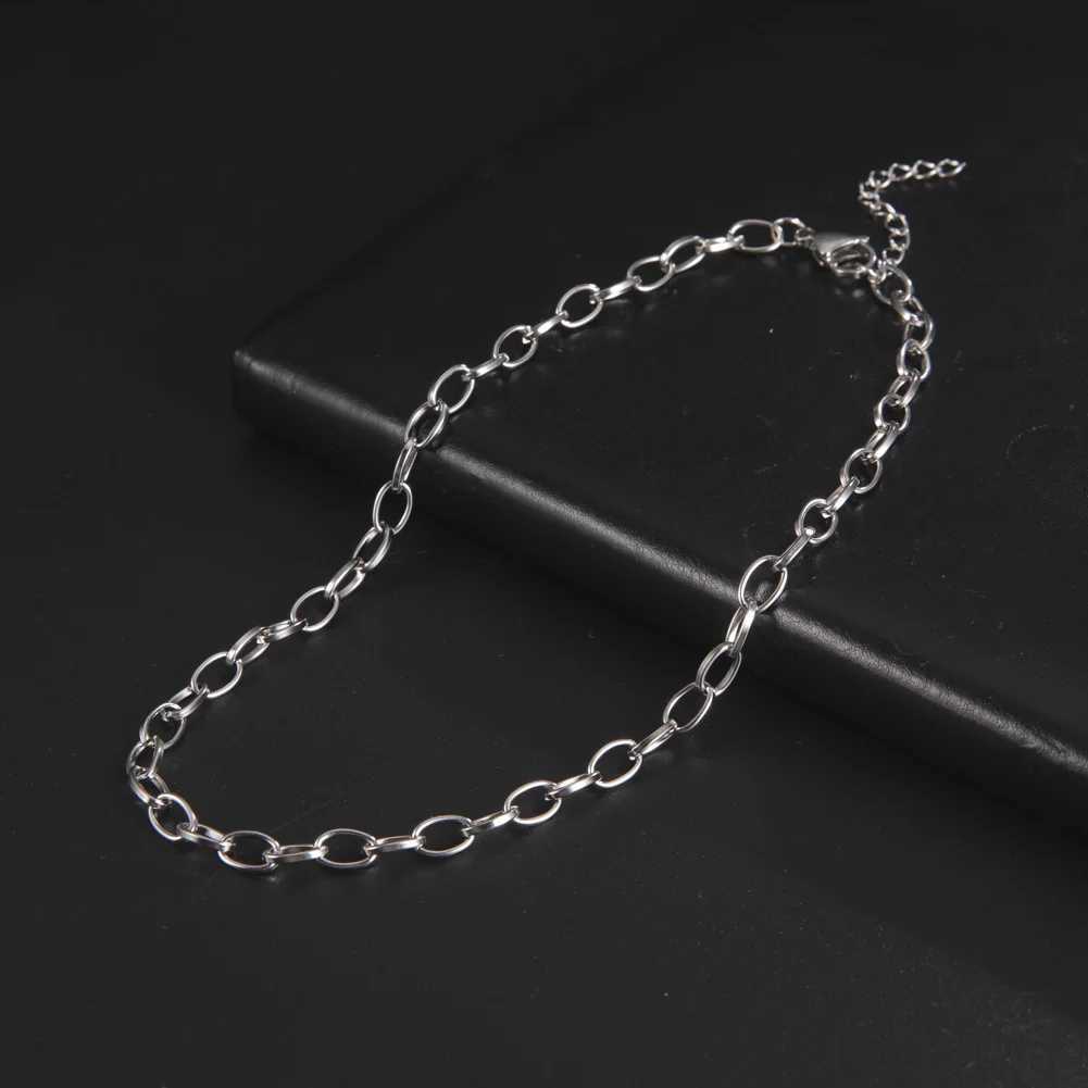 My She Perclip Chain Stainl Steel Choker Necklaces for Men Wen Link Oval Cable Chain Fashion Jewelry DIY AccoriesC250617