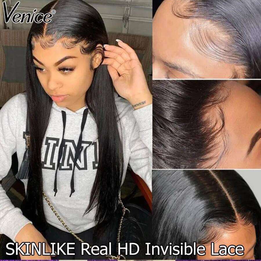 Brazilian Transparent Front Human Hair 13x4 13x6 Straight Frontal Pre Plucked 5x5 HD Lace Closure Wig