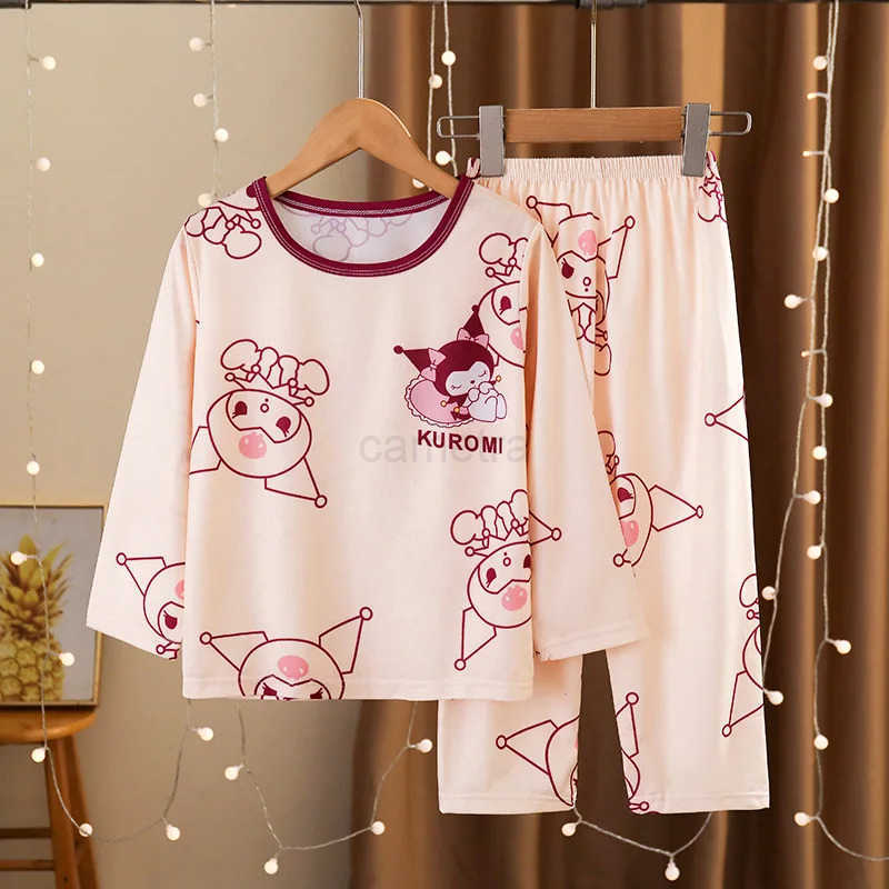 Sanrio Girls Pajamas Spring Autumn Children Pajamas Long Sleeve Cartoon Kids Sleepwear Robe Childrens Clothing Mother XJ250618XJ250618