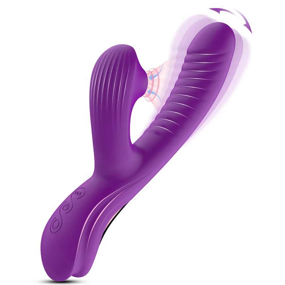 Vagina Sucking Swinging 2-in-1 Vibrator G-Spot Stimulator Dildo Vagina Massager Clitoral Suction Cup Vacuum Adult Sex Toy W250618