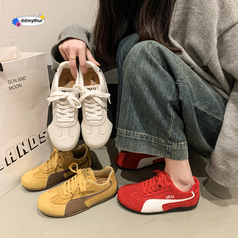 Sports Height Increasing Thick Sole Women's Agan 2025 Internet Celebrity German Training Flat Spring Casual White Shoes New Model ddmythur