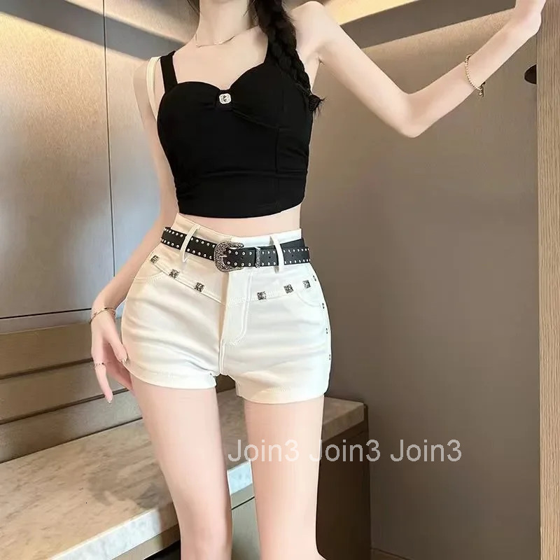 Skinny Booty Black Tight Shorts for Women High Waist Stretchy Fashion Clothing 2025 Casual Designer Hot Flowy Woman Short Pants