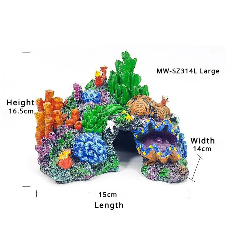 Fish Tank Decoration Aquarium Landscape Background Simulation Moss Coral Decoration Imitation Submarine Stone Resin Rockery 250613