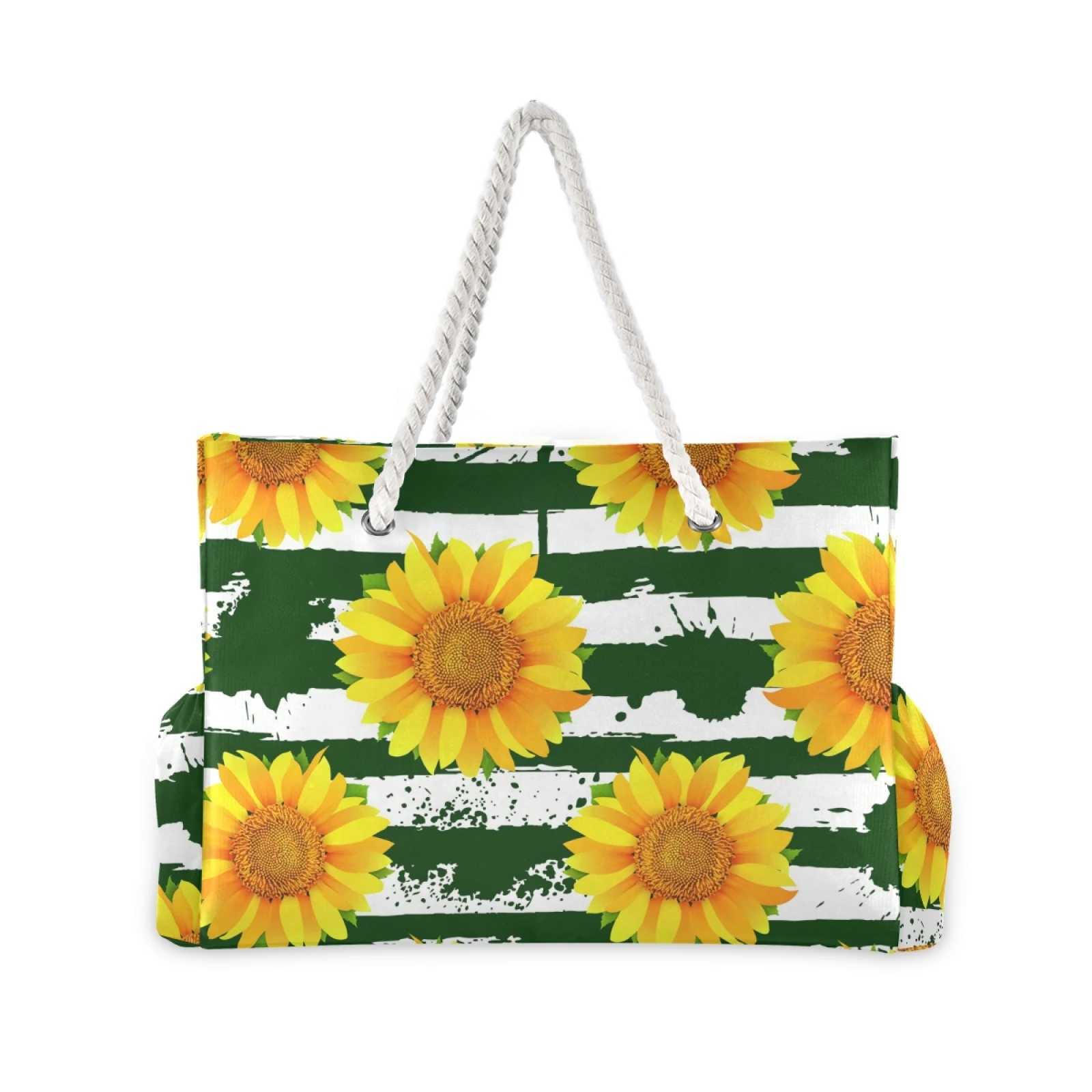 2025 NEW Wen Beach Totes Bag Fi Suower Fabric Handbags Ladies Large Shoulder Bag Casual Shopping Grocery Bags B250618